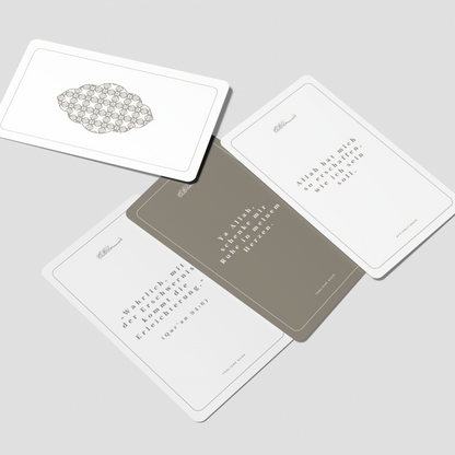 Muslim Affirmation Cards – 48 Karten mit Box & edler Holzständer